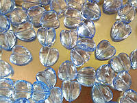 Бусины "Сердце" голубой 15 мм акрил 500 грамм