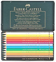 Набір кольорових олівців Faber-Castell Polychromos 12 кольорів в металі FCPRO110012