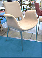 М'яке крісло A-72 екошкіра капучино, каркас з нержавіючої сталі, фото 2