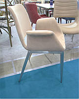 М'яке крісло A-72 екошкіра капучино, каркас з нержавіючої сталі, фото 3