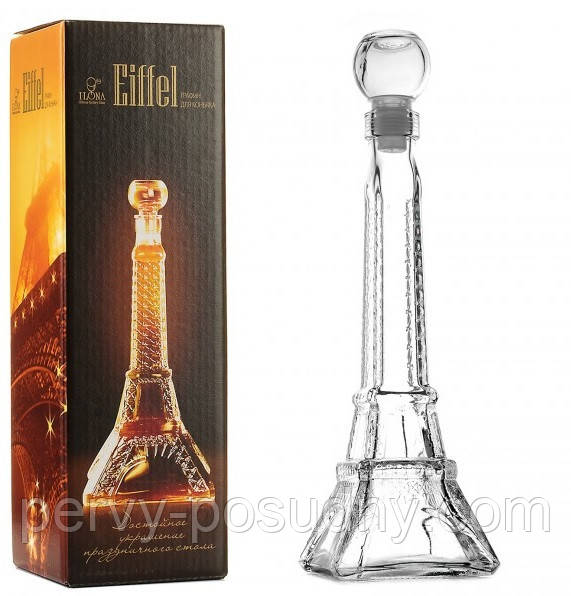 Графін для горілки та коньяку "Ейфілева вежа" 200 мл з пробкою  9470, фото 1