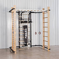 Шведська стінка спортивний комплекс Olimp Black для дітей і дорослих посилена металева для всієї родини