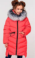 Детская зимняя удлиненная модная куртка.