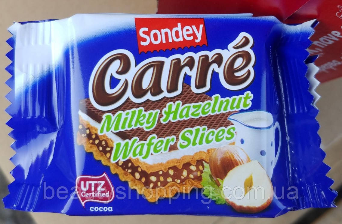 Вафлі Carre Wafer Slices з молочною горіховою начинкою 10x25g 250 г Sondey Німеччина