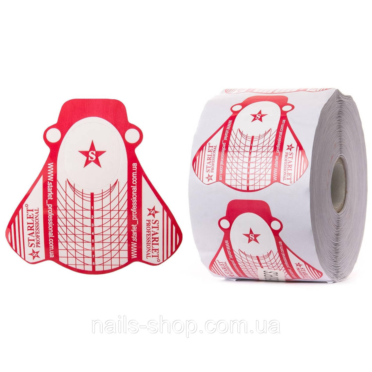 Форми для нарощування нігтів Starlet Professional червоні, 20 шт., фото 1