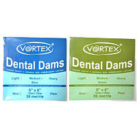 Платки для коффердама Vortex Dental Dams, 36 шт.