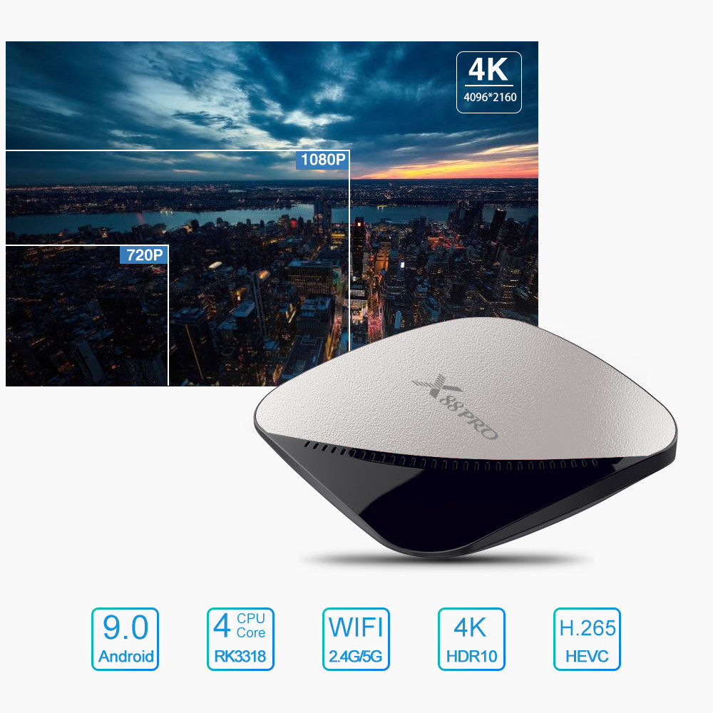 Android TV BOX X88 Pro RK3318 4/32 GB Смарт-ТБ-приставка — 4K Android 9 купити