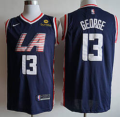 Вишивка синя чоловіча майка Nike George №13 City Edition команда Los Angeles Clippers