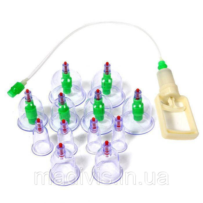 Вакуумні (масажні) банки для домашньої терапії,12 шт. Pull Out a Vacuum Apparatus