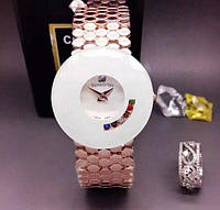 Часы женские с камнями белый циферблат в форме алмаза White
