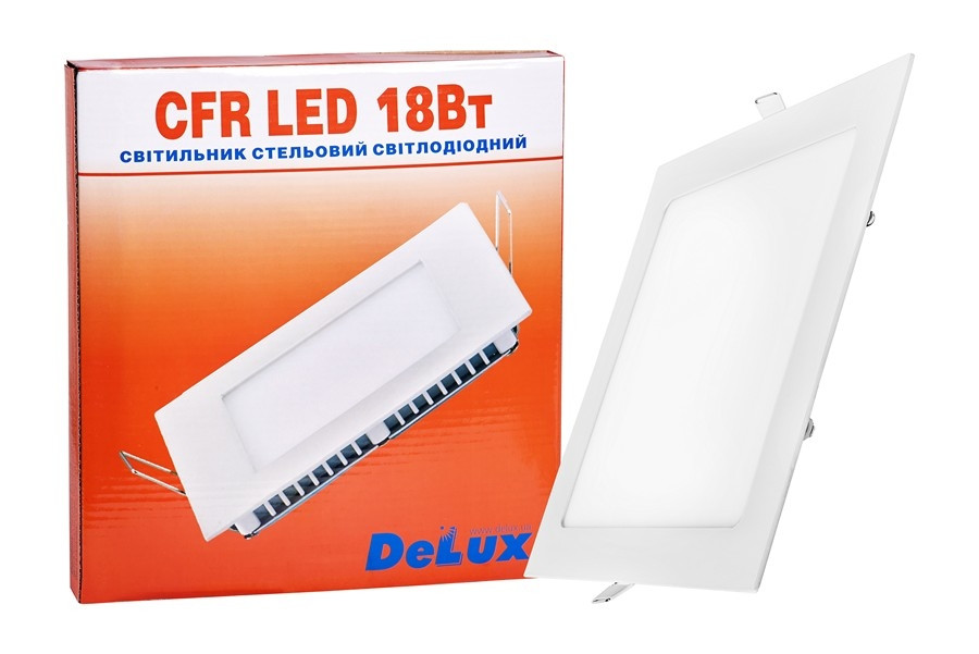 Світильник врізний DELUX CFR LED 4100 ДО 18 Вт 220 В квадрат