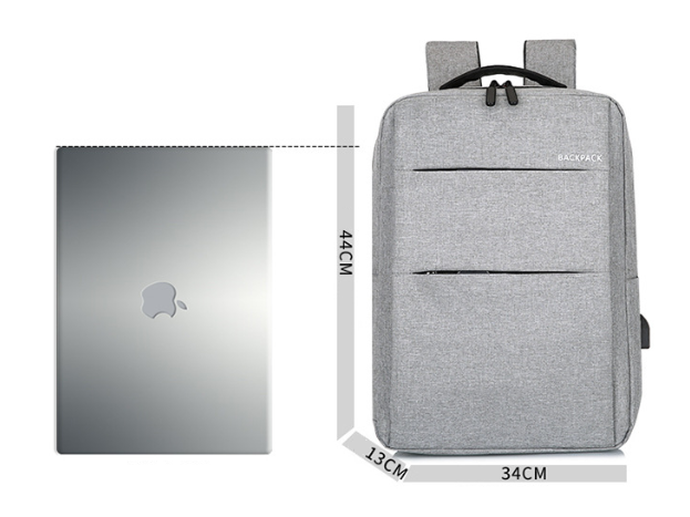 Рюкзак городской серый унисекс с USB непромокаемый с карманом для ноутбука для мужчин и женщин тканевый - фото 8 - id-p1067071452