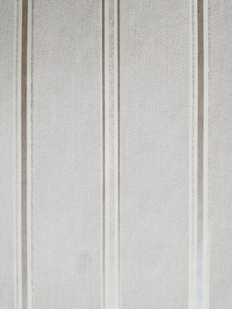 Шпалери вінілові на флізелін метрові Marburg Kingdom 31530 смуги світло-кремові білі сріблясті