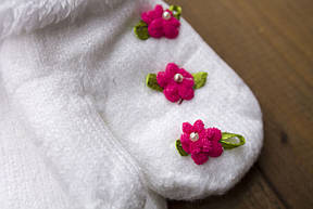 Дитячі варежкие утеплені білі 5312-4, фото 2