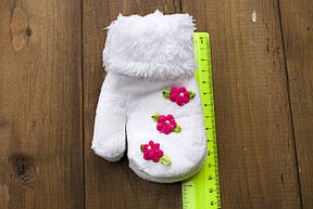 Дитячі варежкие утеплені білі 5312-4, фото 3