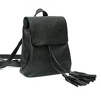 Кожаный черный небольшой женский рюкзак, цвета в ассортименте