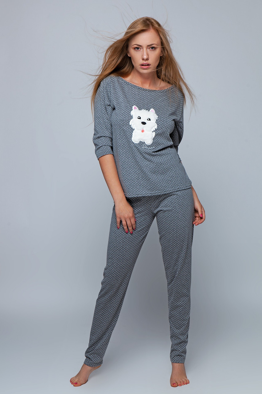 Жіноча піжама з собачкою у молодіжному стилі SENSIS Coco pizama