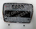 Решітка радіатора RS6 на Audi A6 2008-2012 (чорна з хром окантовкою), фото 2