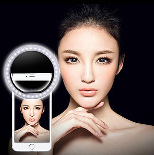 Світлодіодне селфи-кільце з USB-зарядкою Selfie Ring Light Чорний