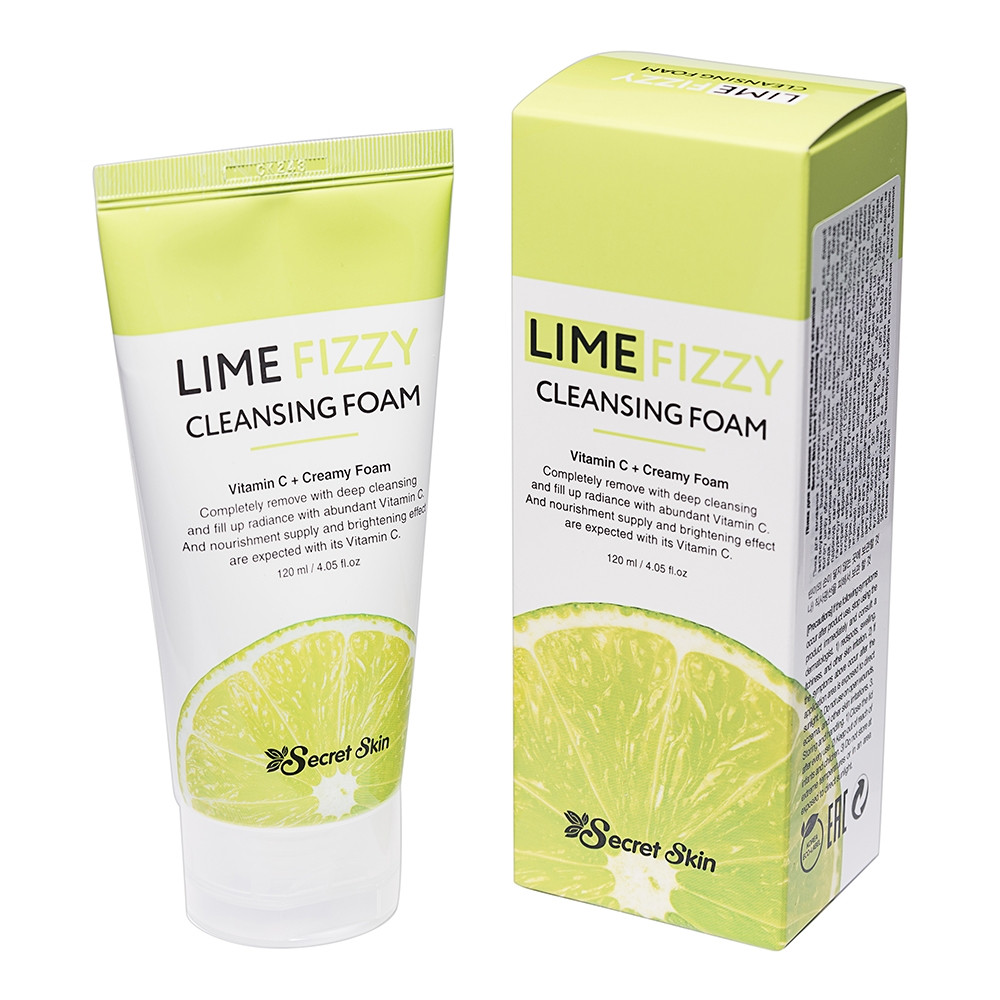 Пінка для вмивання з екстрактом лайма і вітаміном С Secret Skin Lime Fizzy Cleansing Foam 120ml, фото 1