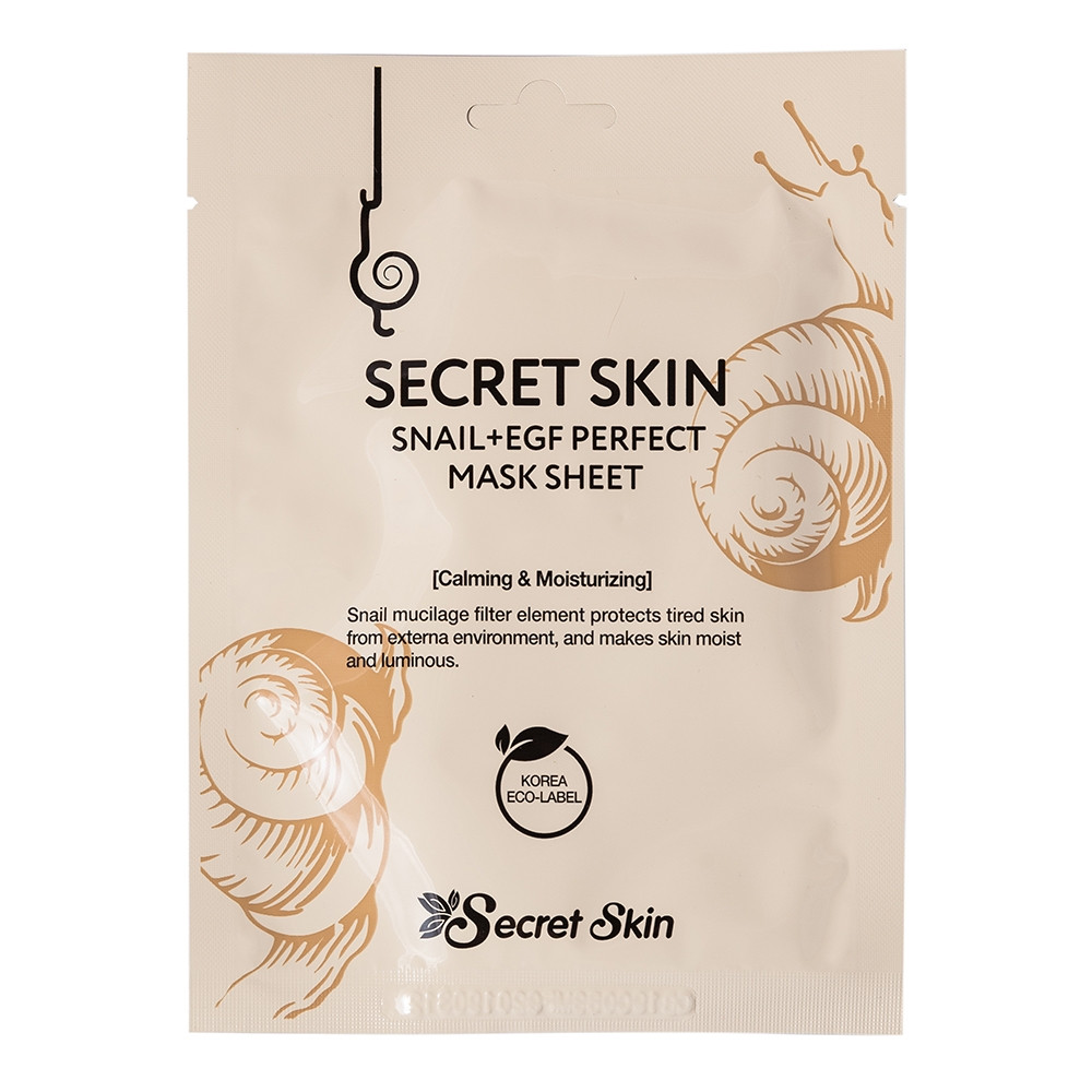 Маска для обличчя з муцином равлика Secret Skin Snail+EGF Perfect Mask Sheet 20g