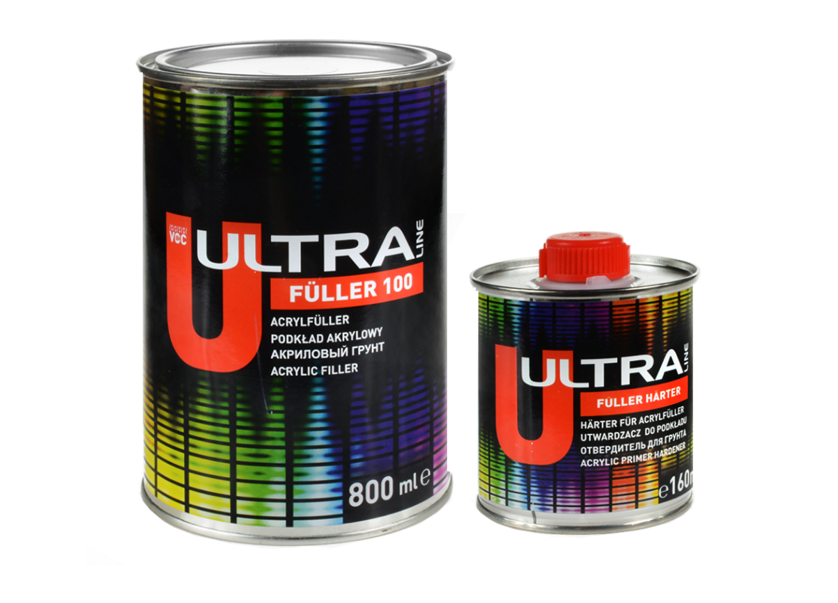 Акриловий ґрунт для авто 5:1 Novol Ultra Line Fuller 100 0.40 л + затверджувач 0.08 л чорний