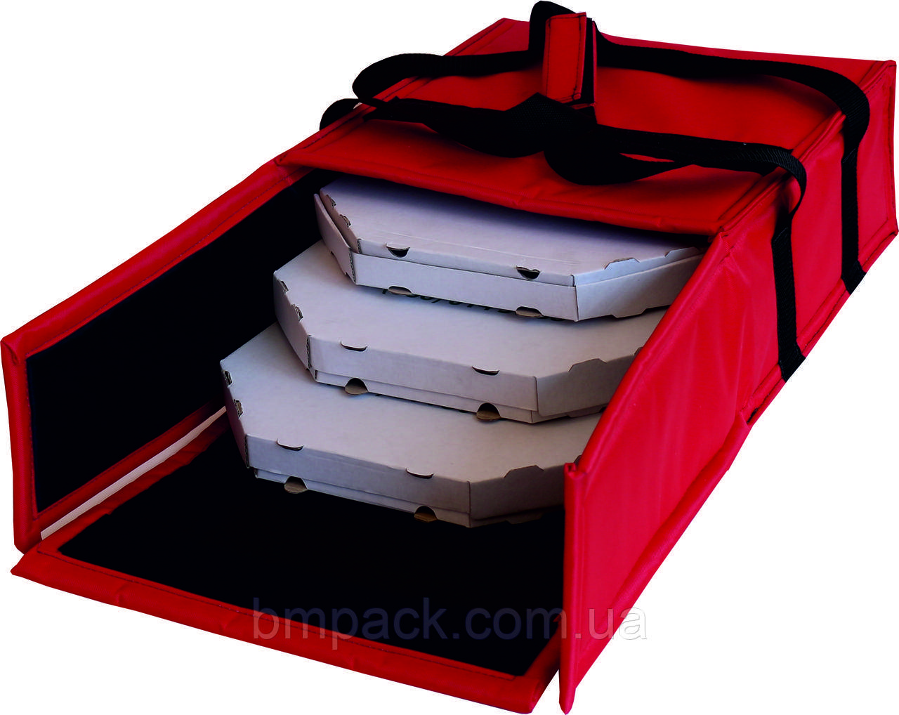 Термосумка для доставки пиццы красная застёжка липучка - фото 7 - id-p1067120009