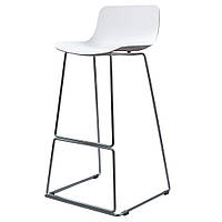 Нерегулируемый барный стул PETAL (Петал) белый пластик от Concepto ножки хром