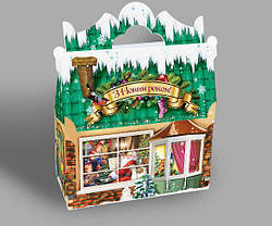 Новорічна подарункова картонна упаковка для цукерок  800-900 грам