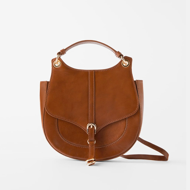 Женская кожаная сумка через плечо Zara