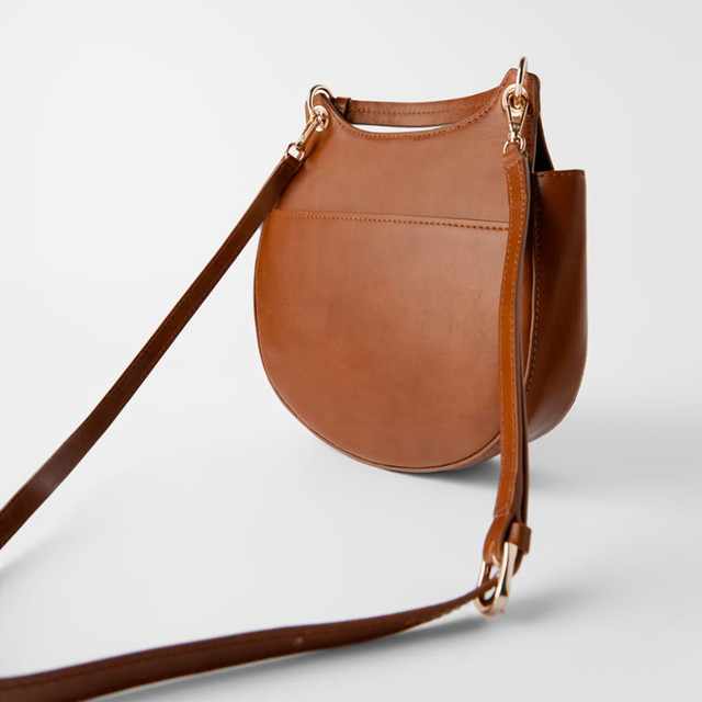 Жіноча шкіряна сумка через плече Zara