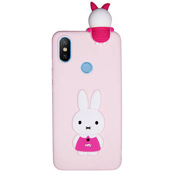 Чехол Cartoon 3D Case для Xiaomi Mi A2 Lite / Redmi 6 Pro Кролик