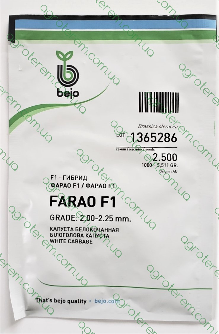 Насіння капусти Фарао FARAO F1 2500 н. д/п 03/2021