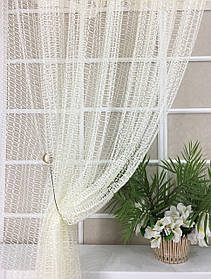 Тюль готова Сітка "Айріс Молочний", 3 метри