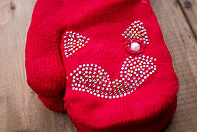 Дитячі рукавиці утеплені червоні 0074-2, фото 2