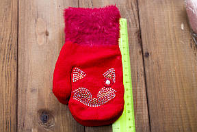 Дитячі рукавиці утеплені червоні 0074-2, фото 3