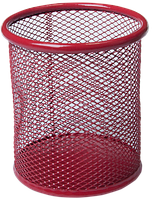 Підставка для ручок кругла металева червоний