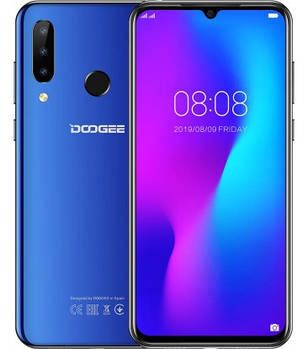Смартфон Doogee N20 4/64Gb Blue, 16+8+8/16Мп, Helio P23, 8 ядер, 2sim, екран 6.3" IPS, 4350mAh, 4G