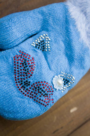 Детские варежки цвет голубой 0074-12, фото 3