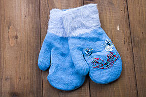 Детские варежки цвет голубой 0074-12, фото 1