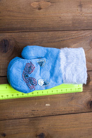 Детские варежки цвет голубой 0074-12, фото 2