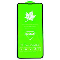 Защитное стекло 20D для iPhone Xs Max клей по всей поверхности (Black)