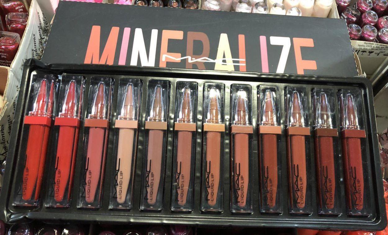 Рідка помада Mac Mineralize Gass Brillant Lipstick 12 штук в наборі