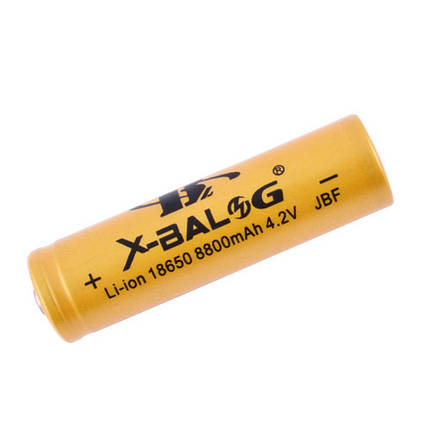 Акумулятор X-Balog 8800 18650, ~700mAh, золотий, фото 2