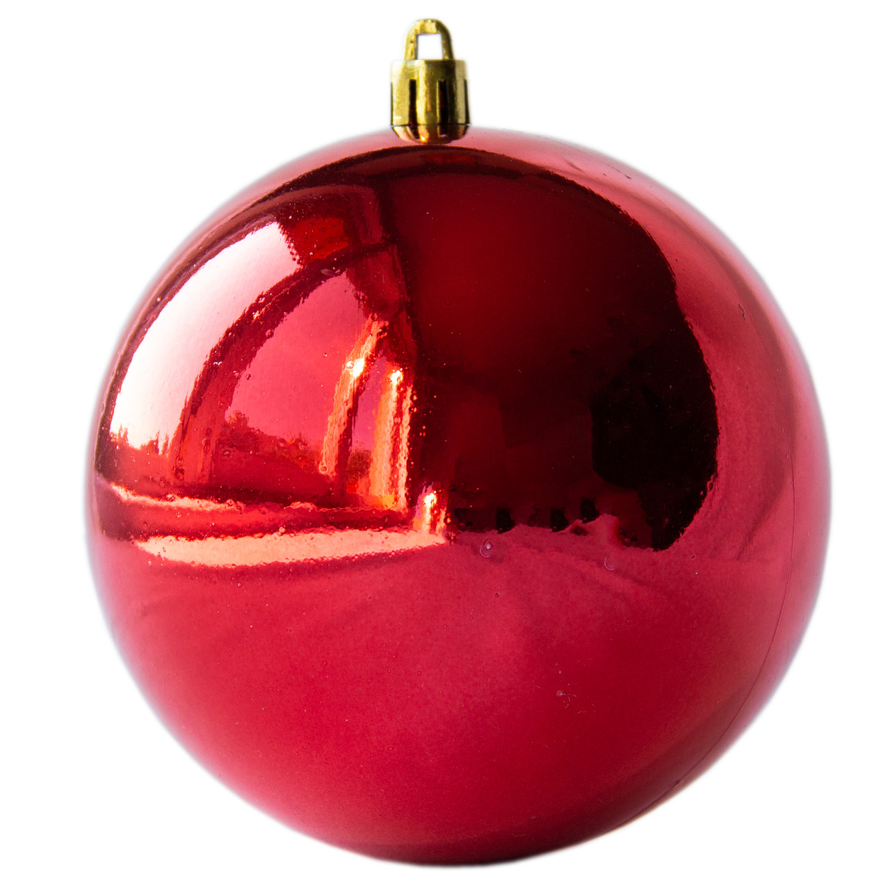 Ялинкова іграшка - куля, D10 см, червона, глянець, пластик (030484-3), фото 1