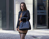 Ділова шкіряна жіноча сумка Laura Biaggi (565) чорна, фото 5