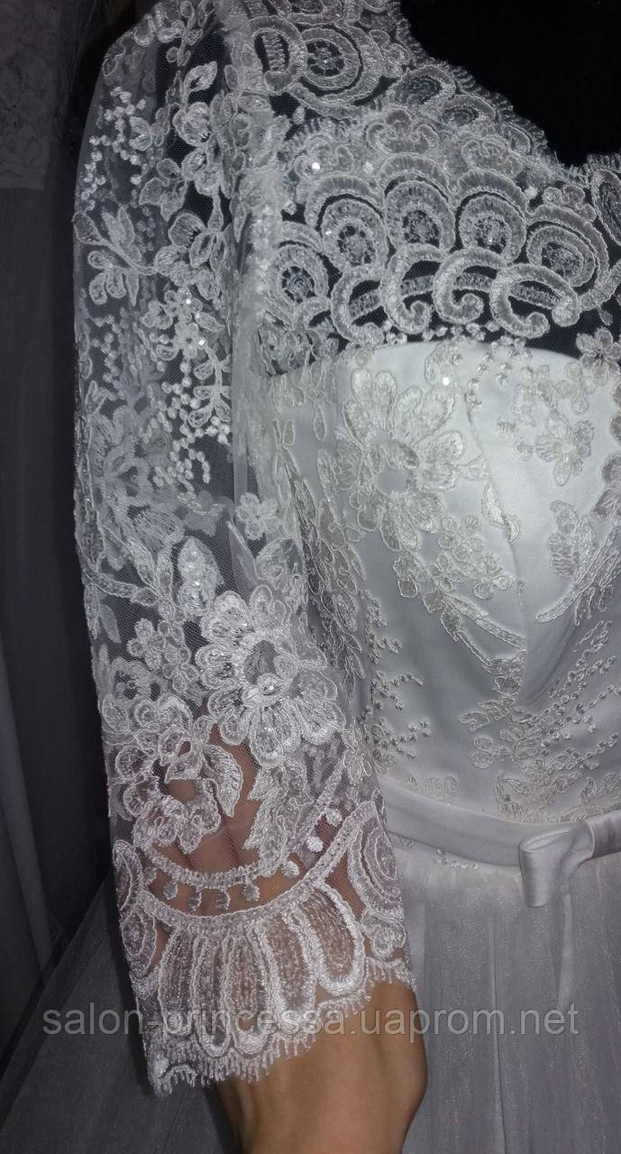 Свадебное а-силуетное платье "Маковка-19-01" (айвори) - фото 3 - id-p1067264765