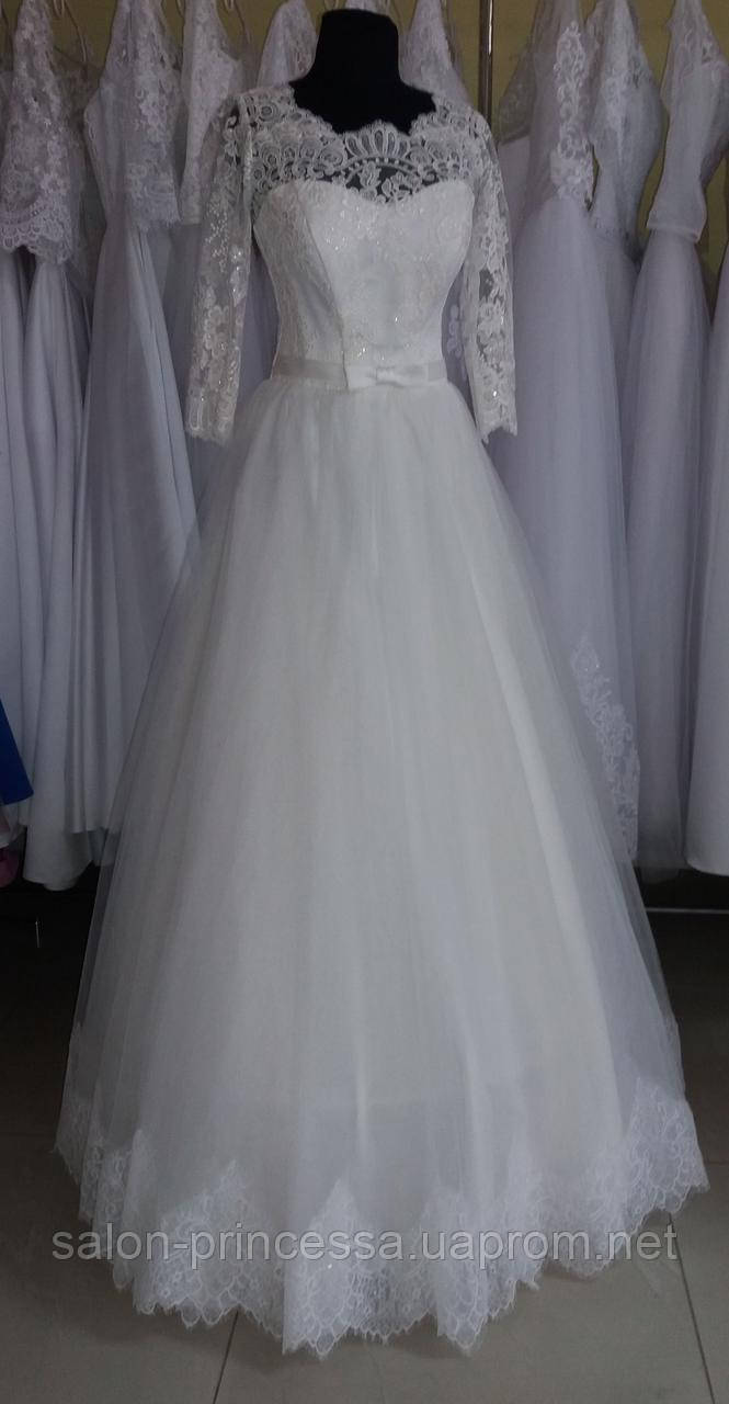 Свадебное а-силуетное платье "Маковка-19-01" (айвори) - фото 1 - id-p1067264765