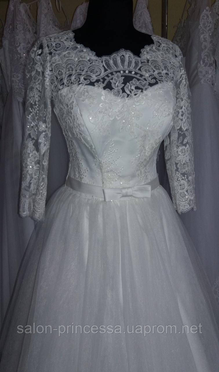 Свадебное а-силуетное платье "Маковка-19-01" (айвори) - фото 2 - id-p1067264765