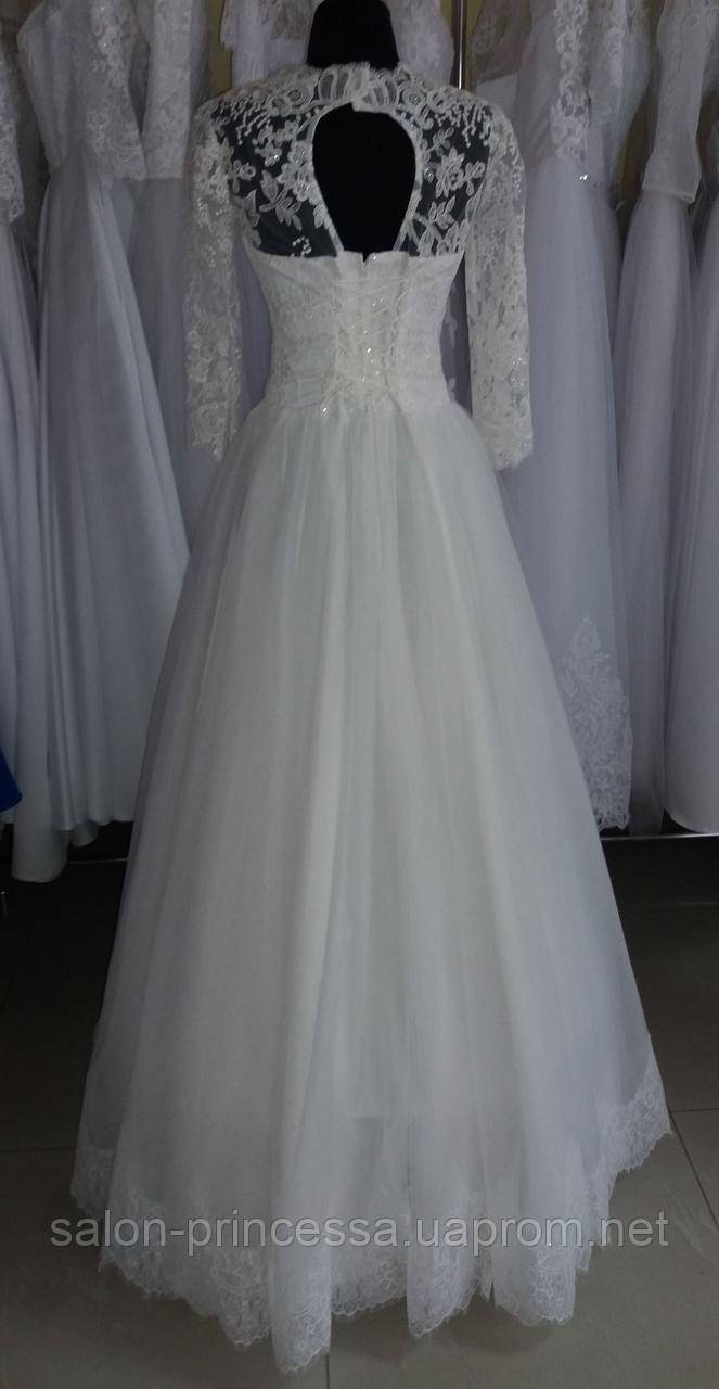 Свадебное а-силуетное платье "Маковка-19-01" (айвори) - фото 7 - id-p1067264765